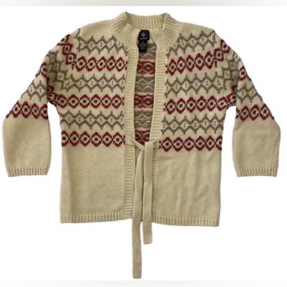 Skyr Fair Isle Nordic Lambswool Bolero Cardigan Size Medium - Picture 1 of 8